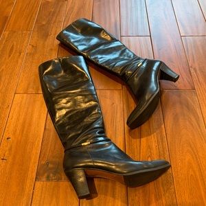 SALVATORE FERRAGAMO LEATHER WOMENS  HIGH BOOTS SZ 11